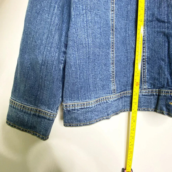 NWT Liz & Me Floral Embroidered Denim Jean Jacket Boho Plus Size 0X Blue - Picture 12 of 12